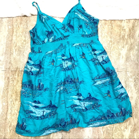 Turquoise Rio Print Sundress - Picture 2 of 7